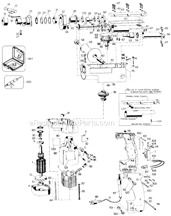 Page A Diagram and Parts List for 5044-09 Type 1 Black and Decker Hammer Drill